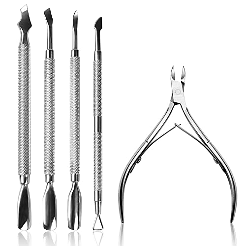 5 Stück/Set Nagelkunst-Pedikürefeilen, Zehen- und Finger-Trenner, Nagelhautschieber, Nagelhautentferner