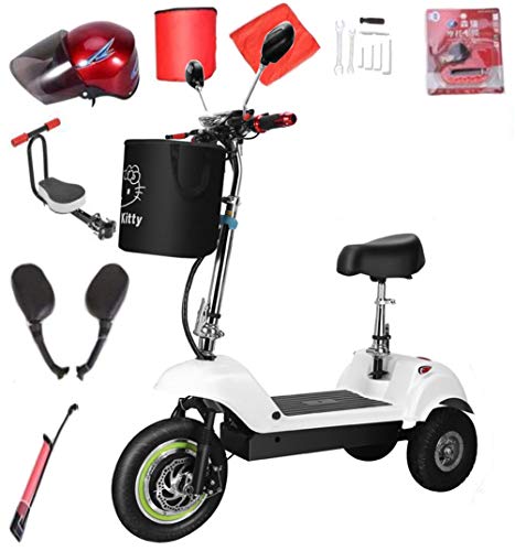 CYGGL Trehjuligt elfordon lämpligt för äldre, elcykel mini hopfällbar barn batteribank 350 W-hastighet 30 km/H-belastning 110 kg