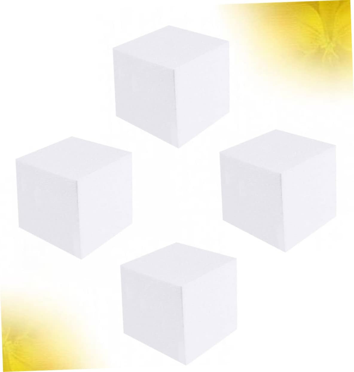 HOMSFOU Square Foam Blocks Set of 6 White 6inch Craft Cubes for DIY Arts and Crafts Cake Decorating and Sculpture Projects