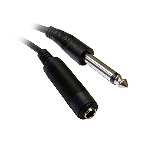 Cable 1/4 pulg. stereo macho a 1/4 pulg. stereo hembra 10 pies miniatura 1