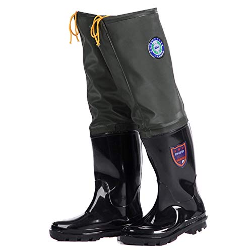 [ムリョシューズ] ウエスト ウェーダー 26.5cm ウエーダーブーツ PVC 防水 防滑 胴付長靴 男女兼用 安全長靴 黒 白 耐油 ロング PVC メンズ レインブーツ メンズ 22.5-29.0cm 長靴 男性 子供 ロング ハーフ 長靴 黒/ブラック 風防 防滑 迷彩 しっかりしている 頑丈 丈夫 1枚目