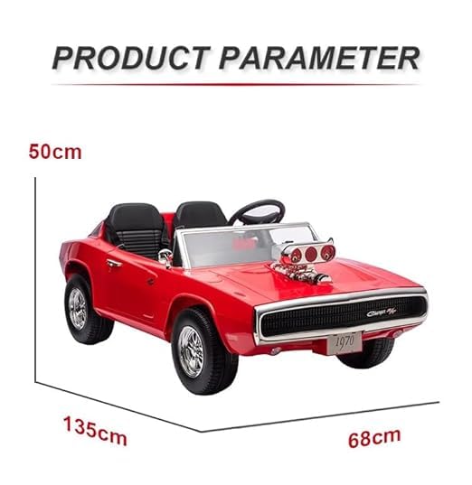 Image of Kids Licensed Dodge Charger 1970 | Big Size 12V Electric Ride On Car for Kids with Remote Control, Music and Light1-7 Yrs Car Battery Operated Ride On | Double Seater | Smoke Feature (Red)