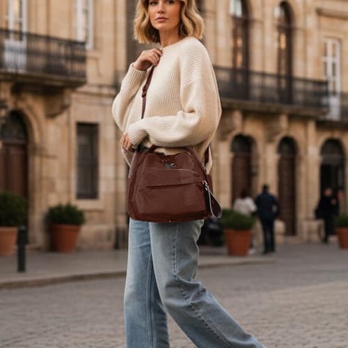 Crbeqabe Nylon Crossbody Bags for Women,Lightweight Nylon Top Handle Clutch Purses for Women,Casual Travel Shoulder Handbag — view 2