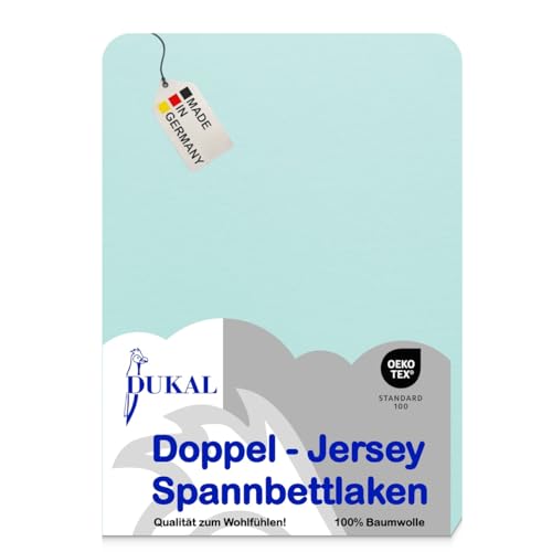 Dukal | Spannbettlaken für Kinderbetten | 60 x 120 cm - 70 x 140 cm | aus hochwertigem DOPPEL-Jersey | 100% Baumwolle | Farbe: Mint