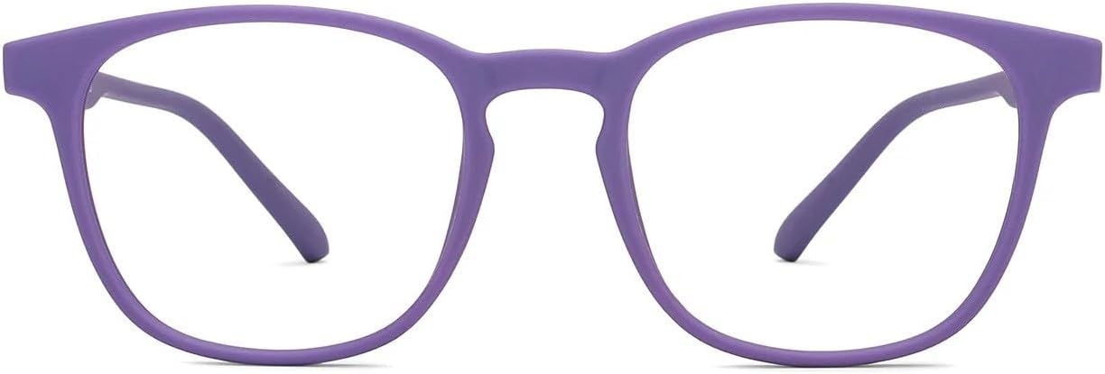 HUSTLR Zero Power Bluecut & Antiglare Computer Eyeglasses | Full Rim Square | As Seen On Shark Tank | Peyush Bansal Glasses | For Men & Women | Medium | LB E14058-W