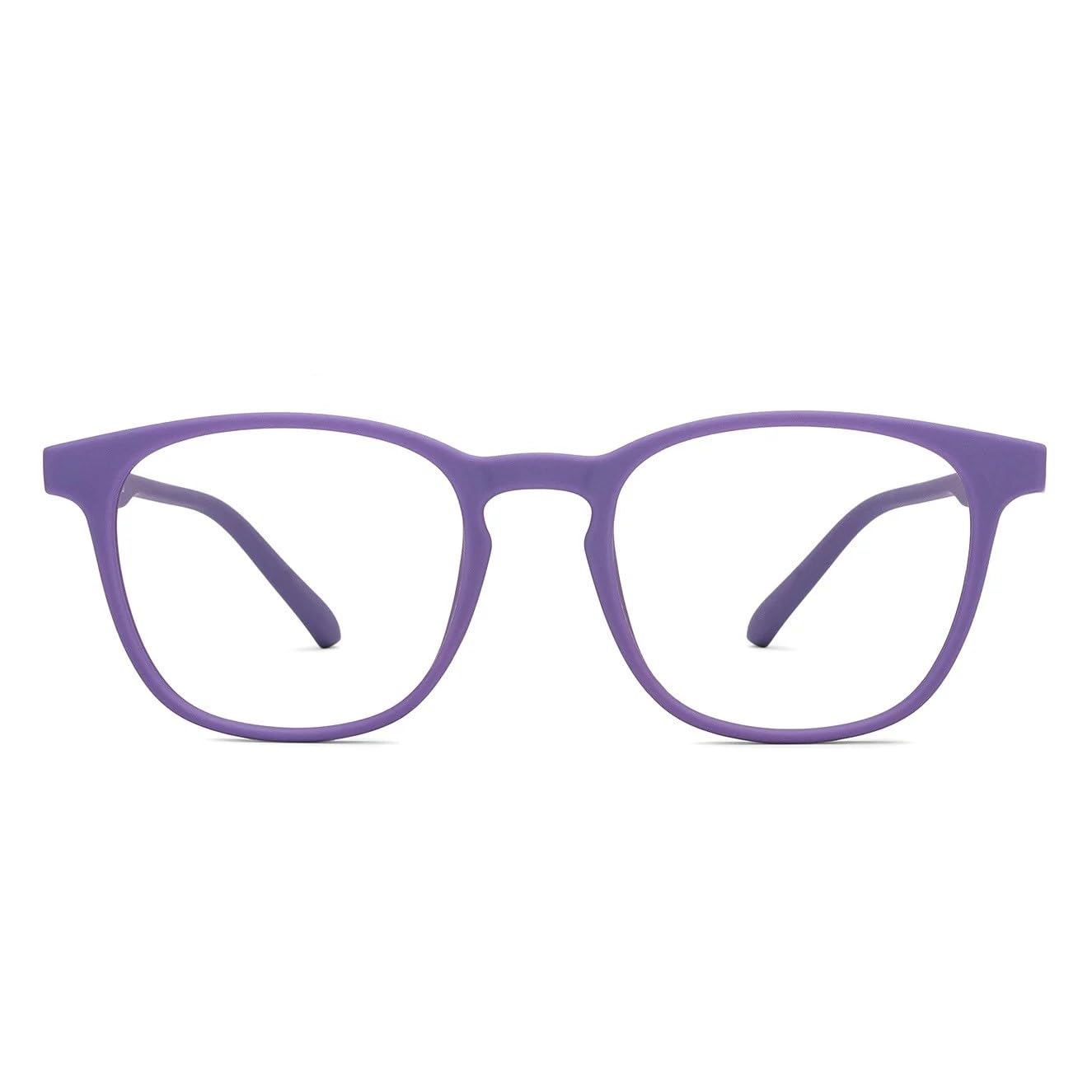 HUSTLR Zero Power Bluecut & Antiglare Computer Eyeglasses | Full Rim Square | As Seen On Shark Tank | Peyush Bansal Glasses | For Men & Women | Medium | LB E14058-W