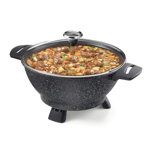 Starfrit The Rock Electric Multi Pot - 4.5L - Rock.Tec Non-Stick - Tempered Glass Lid - Variable Temperature Control