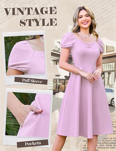 Image of Wedtrend Women's 1950s Dresses With Sleeve 40s Tea Party Dresses Cocktail Dress Swing Vintage Dress