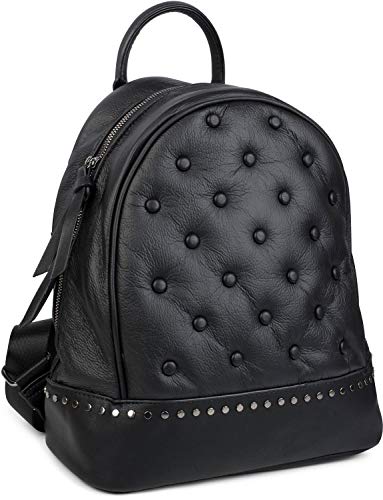 StyleBREAKER Mochila de Mujer  Bolso de Mano con Remaches en Estilo Chesterfield  Cremallera