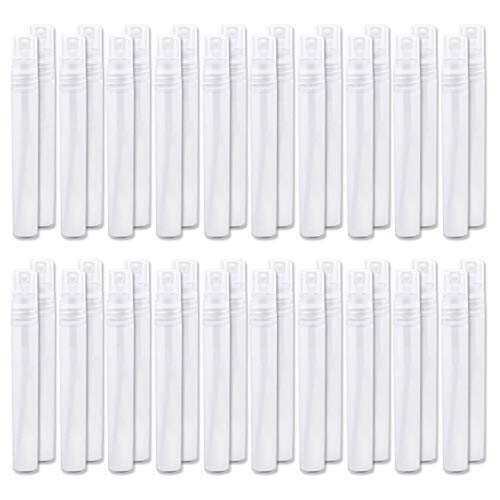 Spritzer Bottle,10ml 0.34oz Mini Frosted Plastic Portable Mist Empty Refillable Spray Bottle Perfume Atomizer for Personal Beauty Care,Travel and Gift (10ml X 40Pcs)