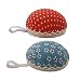 Chris.W Fabric Coated Wrist Wearable Sewing Pin Cushions Needles Pincushions for Handy Needlework DIY Craft, Pack of 2(Red Dot + Blue Flower)