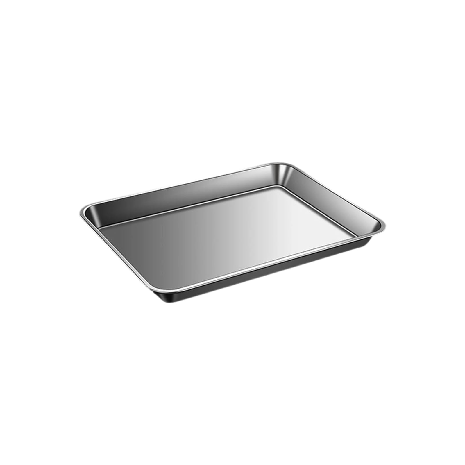 Tsophreniq 304 Stainless Steel Cookie Sheet Rectangular Flat Bottom Oven Tray for Pastries and Breads Rustproof Barbecue Professional Baking Tray with Even Heat Distribution