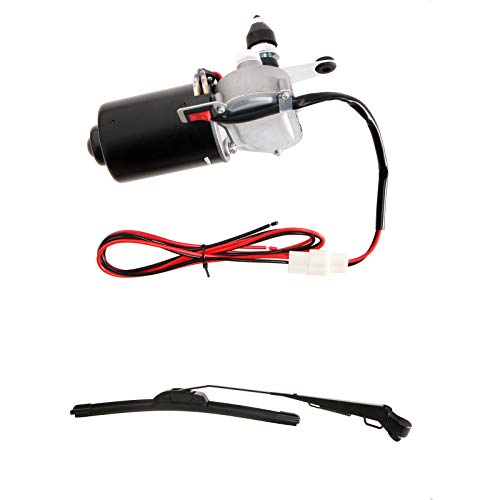 Image of 12V UTV Electric Windshield Wiper Assembly, Fit for Polaris Ranger RZR Can Am Kawasaki Golf Cart Motor Windshield Wiper Kit, Size: 13.7 inch /15.7 inch - 110 Degree Motor Upgraded Version