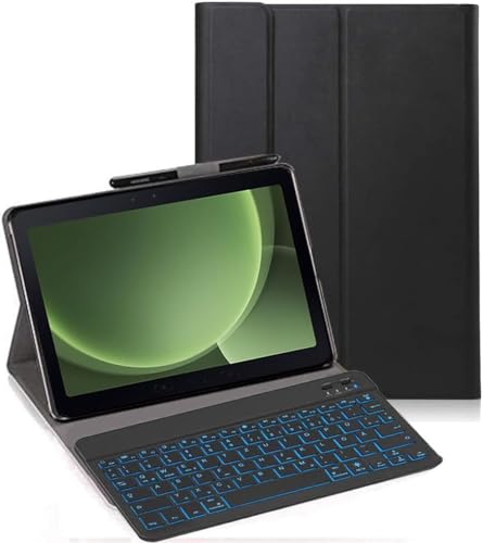 YHFZR Teclado Funda para Samsung Galaxy Tab Active 5 Pro 10,1'' SM X350/X356B, (QWERTY English) 7 Colores Desmontable Teclado Wireless Keyboard Case, Negro
