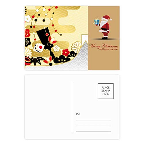 Cartes postales fleurs et Père Noël Golden Sakura lot de 20 pièces pour correspondance
