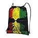 SEOCKA Jamaican Tree Roots Rock Reggae Drawstring Backpack Gym Bag Sackpack Zipper Cinch Sports Backpack For Men Women