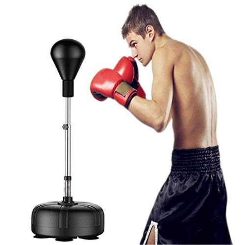 TBhealth Reflex Bolsa con Patas Boxing Saco de Velocidad, Altura Ajustable para Adultos y Niños, Boxing Punching Ball,Negro