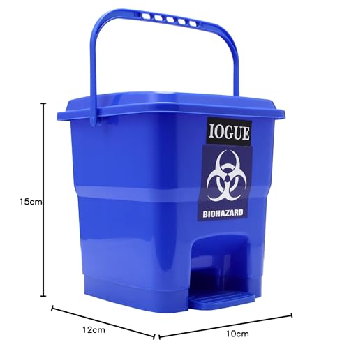 Image of Plastic Segregated Bio-Hazard /Bio-Medical Waste Pedal Dustbin (12 Litre, Blue, Yellow, Red) - Pack Of 3