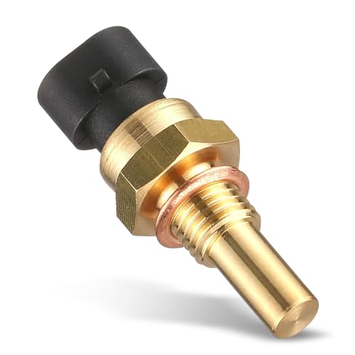 Anyhut 1 PC Car Coolant Temperature Sensor, 2-Pin Durable, Direct Fit Replacement for 15404280 12191170 60811520 12608814, Compatible with Delphi (Gold)