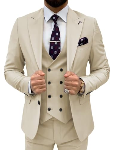 Men's Three-Piece Suit Set - Double-Breasted Vest, Jacket & Pants main image 0