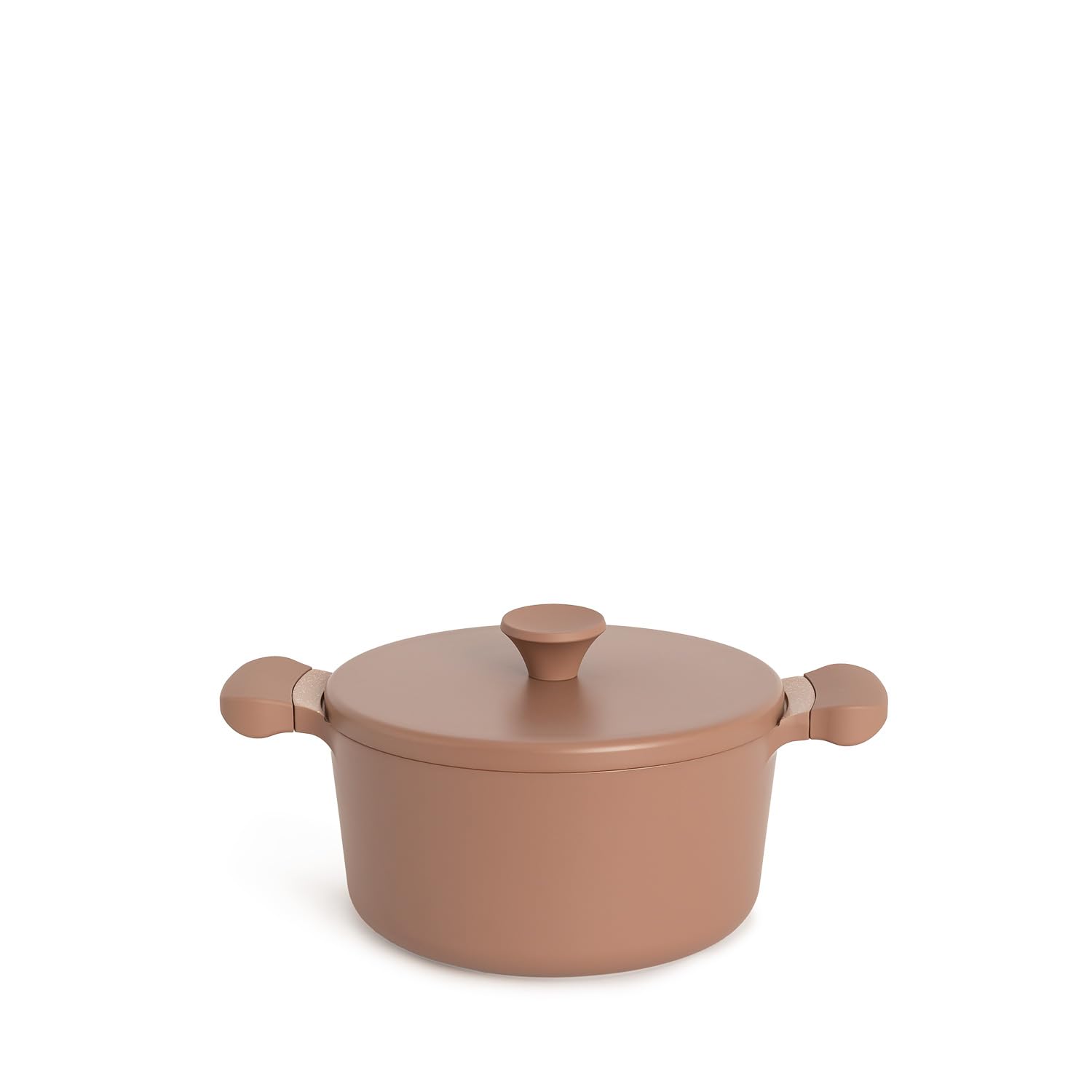 CREATE/POT STUDIO/Olla de aluminio de Ø24cm con revestimiento cerámico moca/Antiadherente, apta para todo tipo de cocinas, resistente y duradera, fácil de limpiar, libre de PFOA