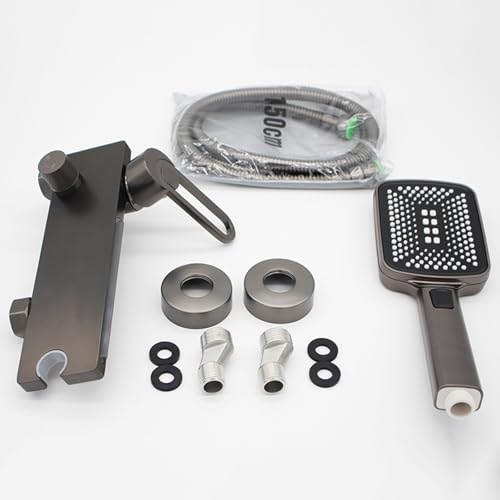 Mélangeur de douche à robinet avec bec cascade large et double commande - 6