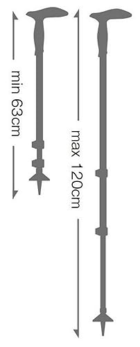 Miniatura 3 de LEKI Wanderfreund Makalu - Bastón de senderismo ajustable de aluminio (individual) para senderismo y senderismo, color negro, antracita y cobre,
