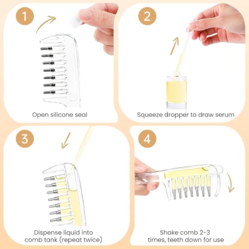 Image of Go well Hair Oil Applicator Comb, Refillable Scalp Massager & Liquid Dispenser with Storage Base, Even Oil Distribution Tool for All Hair Types & Growth Routines pack of 01