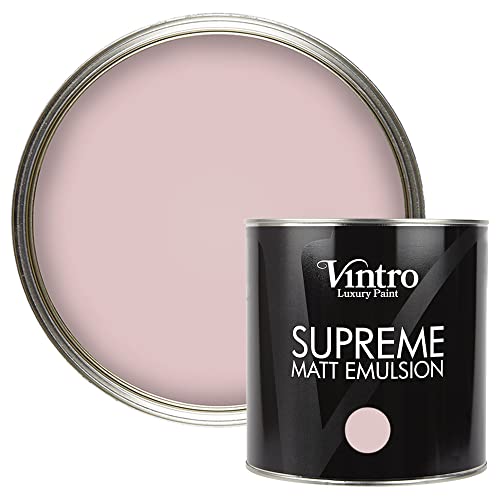 Vintro | Luxury Matt Emulsion | Light Pink | Smooth Chalky Finish | Multi Surface Paint | for Walls, Ceilings, Wood and Metal | 2.5L (Madame de Pompadour)