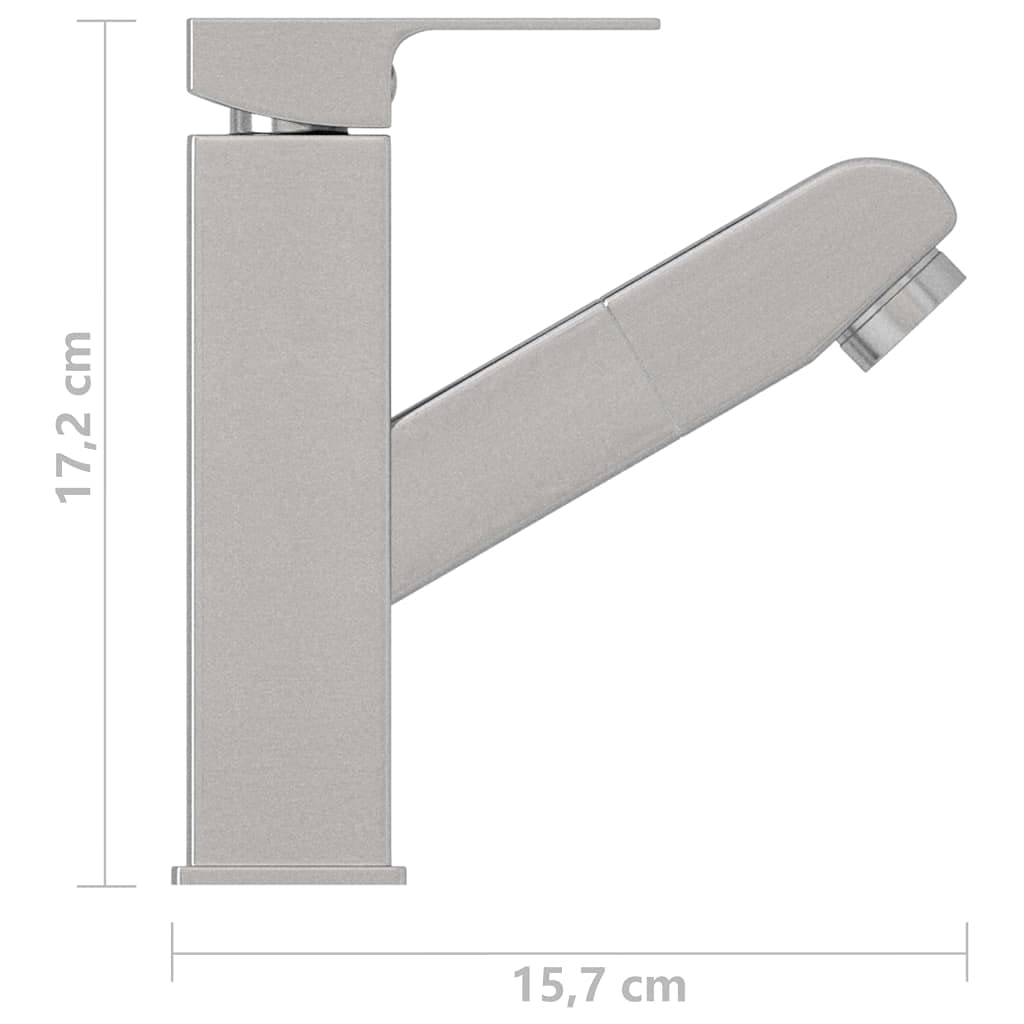 Bateria umywalkowa z wyciąganą słuchawką, jednouchwytowa bateria łazienkowa ze stali nierdzewnej i ABS, obracana o 360 stopni, 157 x 172 mm
