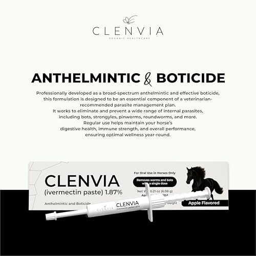 CLENVIA Horse Paste 1.87% – Apple Flavored Wormer – 6.08g Tube – Treats Up to 1250 lb - Thumbnail 7