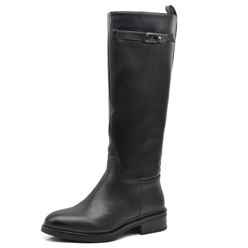 IF Fashion Scarpe da Donna Stivali Alti Con Fibbia Cinghia Tacco Medio XG107