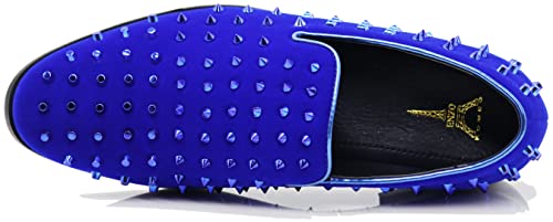 Image of SPK24 Men Vintage Spikes Sparkle Formal Tuxedo Stage Fashion Slip On Loafer Dress Shoes