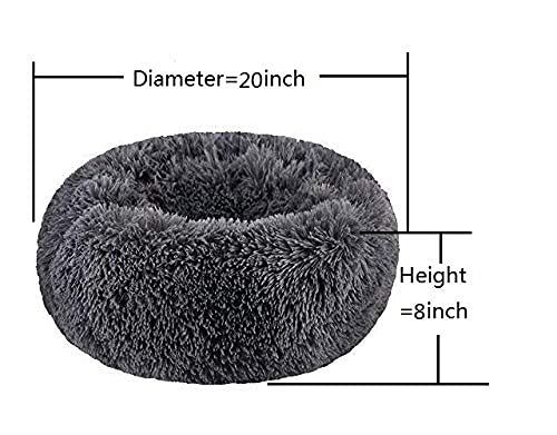 image for SAVFOX Calming Dog Bed, Anti Anxiety Dog Bed, Plush Donut Dog Bed for 