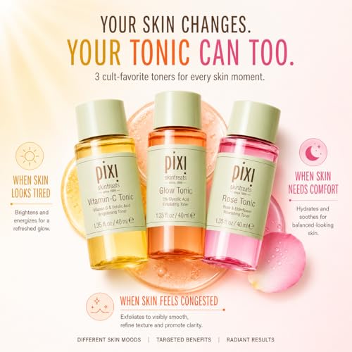Image of Pixi Beauty Tonic Trio | Trial Gift Set with 3 Pixi Favorite Toners | Hydrating, Gentle Exfoliating and Smoothing | Made in Korea