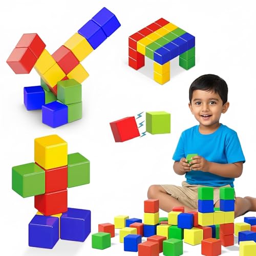Image of Kidology Magnetic Building Blocks 32Pcs Magnetic Blocks Magnetic Toys for 3 4 5 6 7 8 Years Old Boys Girls Preschool Structures Sensory Toys for Kids