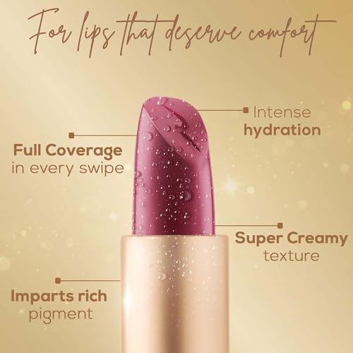 Image of RENEE H2O Hydrating Creme Lipstick - Berry Rain, Super Glossy, Lightweight, Non-drying & Hydrating, Easy Glides Formula with Intense Pigment, Shea Butter, Hyaluronic Acid, Jojoba Oil Infused