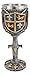Ebros Lion And Fleur De Lis Coat Of Arms Heraldry Medieval Renaissance Crusader Knight Suit of Armor Drinkware Serveware With Excalibur Sword Handle Stem Decor Accent (Wine Goblet Chalice)