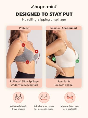 Image of SHAPERMINT Bras for Women - Lingerie Bra, Bralettes for Women with Support, No Underwire Plus Size Bras for Women