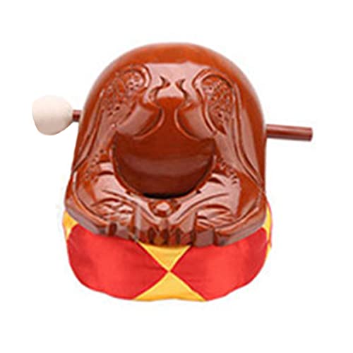 Wooden Fish Buddhist Ornaments Wooden Instrument Mallet Temple Block Drum Percussion Zen Drum For Home Office Desktop Decor Decoration, A #TOP13