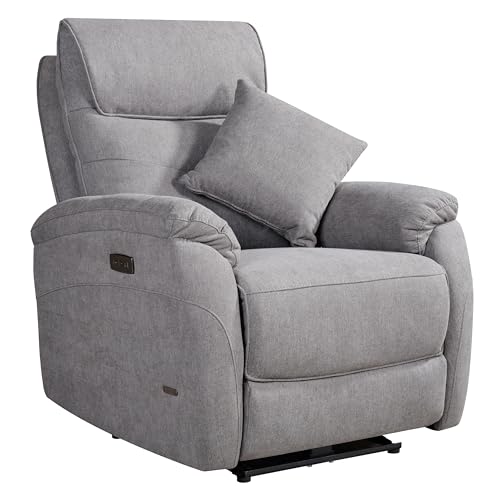 Image of Vero Relax 1-Seater Motorized Recliner Sofa - Dark Grey | Soft Breathable Fabric | Extra Back Support | Eucalyptus Wood Frame | Semi-Knockdown | 5-Year Warranty