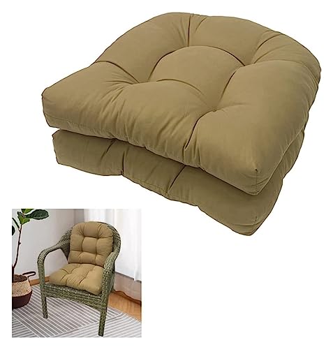 ROUYA 2 X Reversible Indoor And Outdoor Chair Cushions 48x 48cm, Chair Cushions Seat Cushions Deckchairs Patio Terrace Outdoor Cushion Pads(Vert)