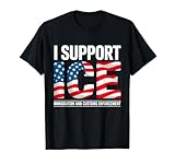 Soutenez les agents d'immigration ICE American Flag Border Patrol T-Shirt
