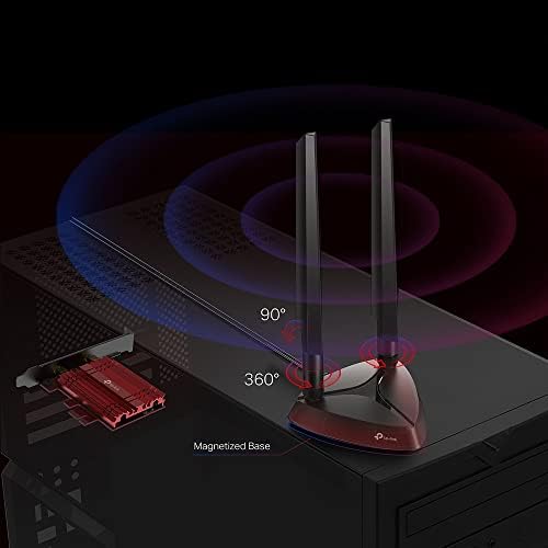 TP-Link AXE5400 Tri-Band Wi-Fi 6E Bluetooth 5.2 PCI Express Adapter with Two Antennas, Intel Wi-Fi 6E Chipset, Magnetized Antenna Base, Low-Profile Bracket Included, WPA 3 (Archer TXE75E)