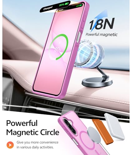 Image of FNTCASE for Galaxy A17 /A16 5G Phone Case: for Samsung A17 Cases [Compatible with Magsafe] [Screen Protector] Matte Translucent Military Grade Protection for Samsung A 17 & A 16 4G Cover - Pink
