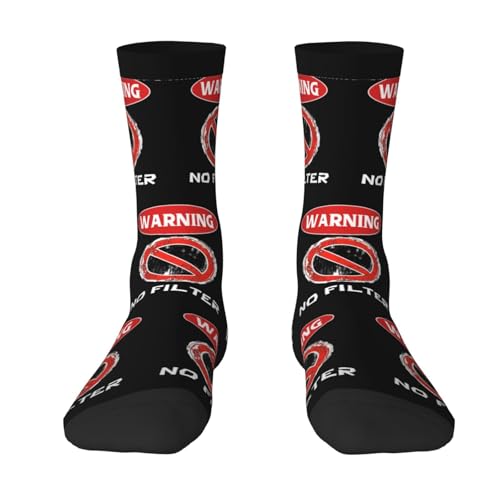 Warning No Filter Comfortable Stylish Socks Breathable Durable Perfect Fashionable Socks