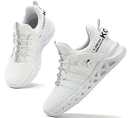 koppu Boys Girls Shoes Non-Slip Tennis Shoes Fashion Lightweight Breathable Kids Sneakers for Little Kids/Big Kids(White 13)