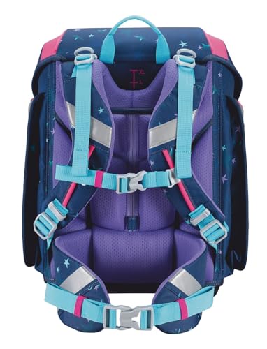 Sac d'école SCOUT Basic Genius Set 4 pièces Pretty Star bleu marine pour la rentrée