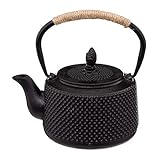 Tetera de hierro fundido negro 1l