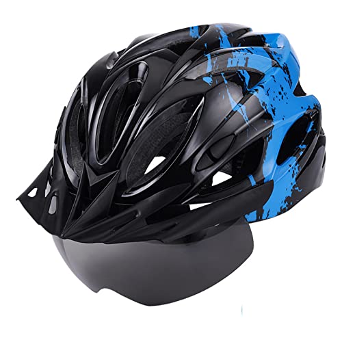 Dnoymab 自転車 ヘルメット 大人 LEDライト ,磁気ゴーグル ロードバイク ヘルメット おしゃれ 自転車へるめっと 中学生 高校生 CPSC/CE安全基準認証 マウンテンバイク スポーツヘルメット 通勤 通学 サイズ調整可能 男女兼用 義務化 超